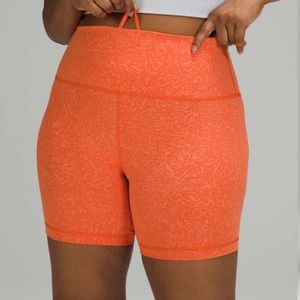 LULULEMON NWT WUNDER TRAIN HIGH RISE BIKE SHORT 6” CRUNCH WARM CORAL 0 14